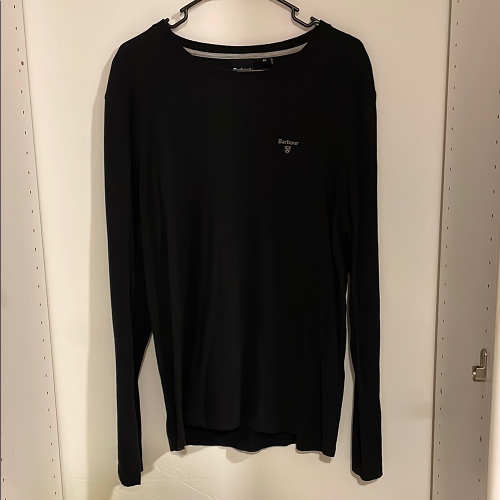 Barbour Men’s Black Long Sleeve Logo Tee Shirt Medium